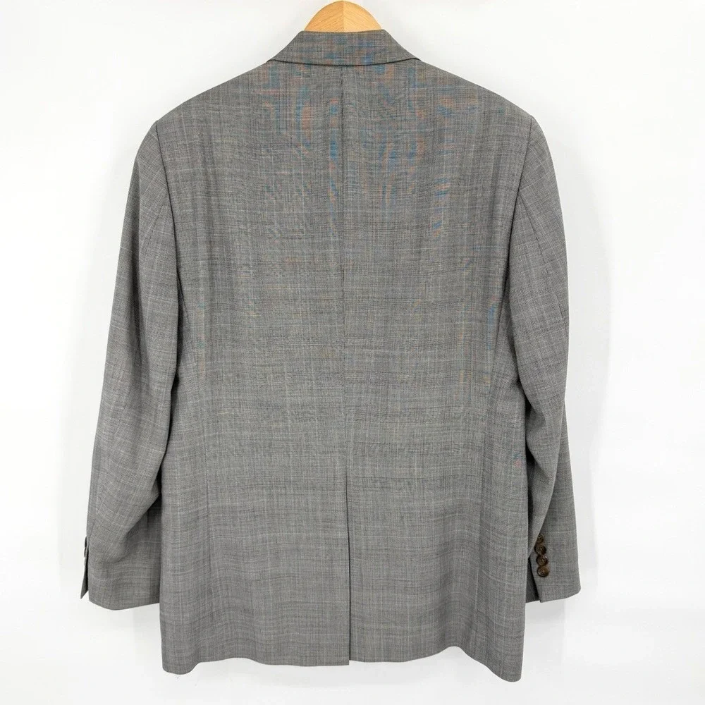 Ralph Lauren Mens 38R 100% Wool Blazer Grey Glen Plaid Sport Coat Designer - Picture 2 of 10